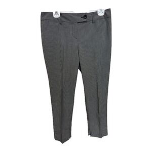 Ann Taylor Loft Marisa Ankle Pants Zipper Leg Black White Houndstooth Size 10P